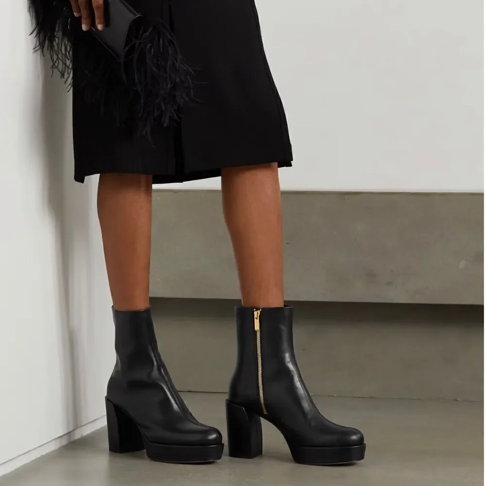 3.1 Phillip Lim Naomi Leather Platform Boots size 37.5